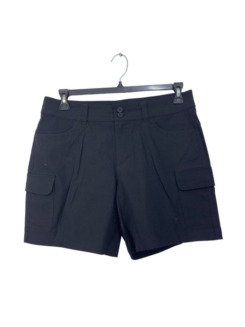 Eddie Bauer Womens Summer Trail Short Size 10 Black Nylon Blend Cargo Pockets